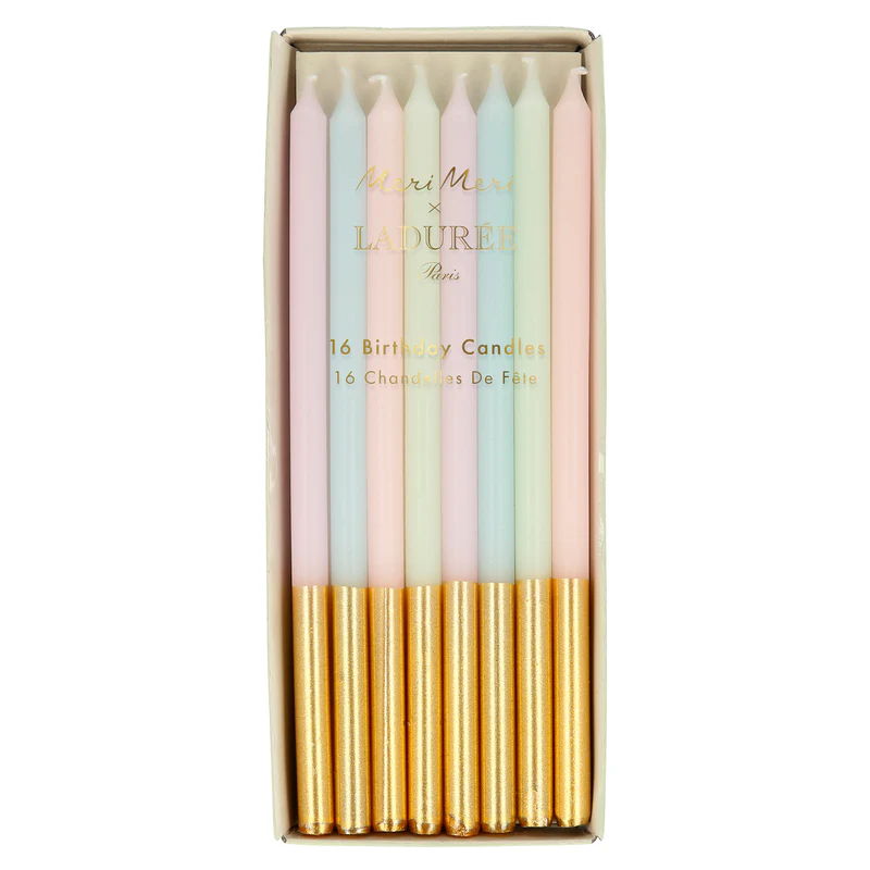 Meri Meri Ladurée Paris candele torta 16 pezzi pastello