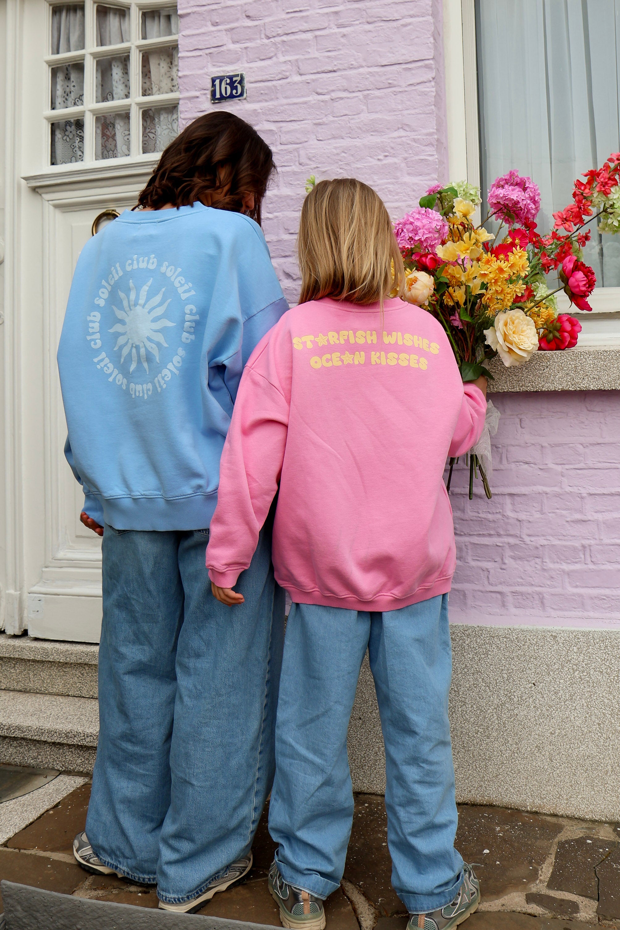 Ella and Rapha Club Soleil Sun felpa azzurra loose fit