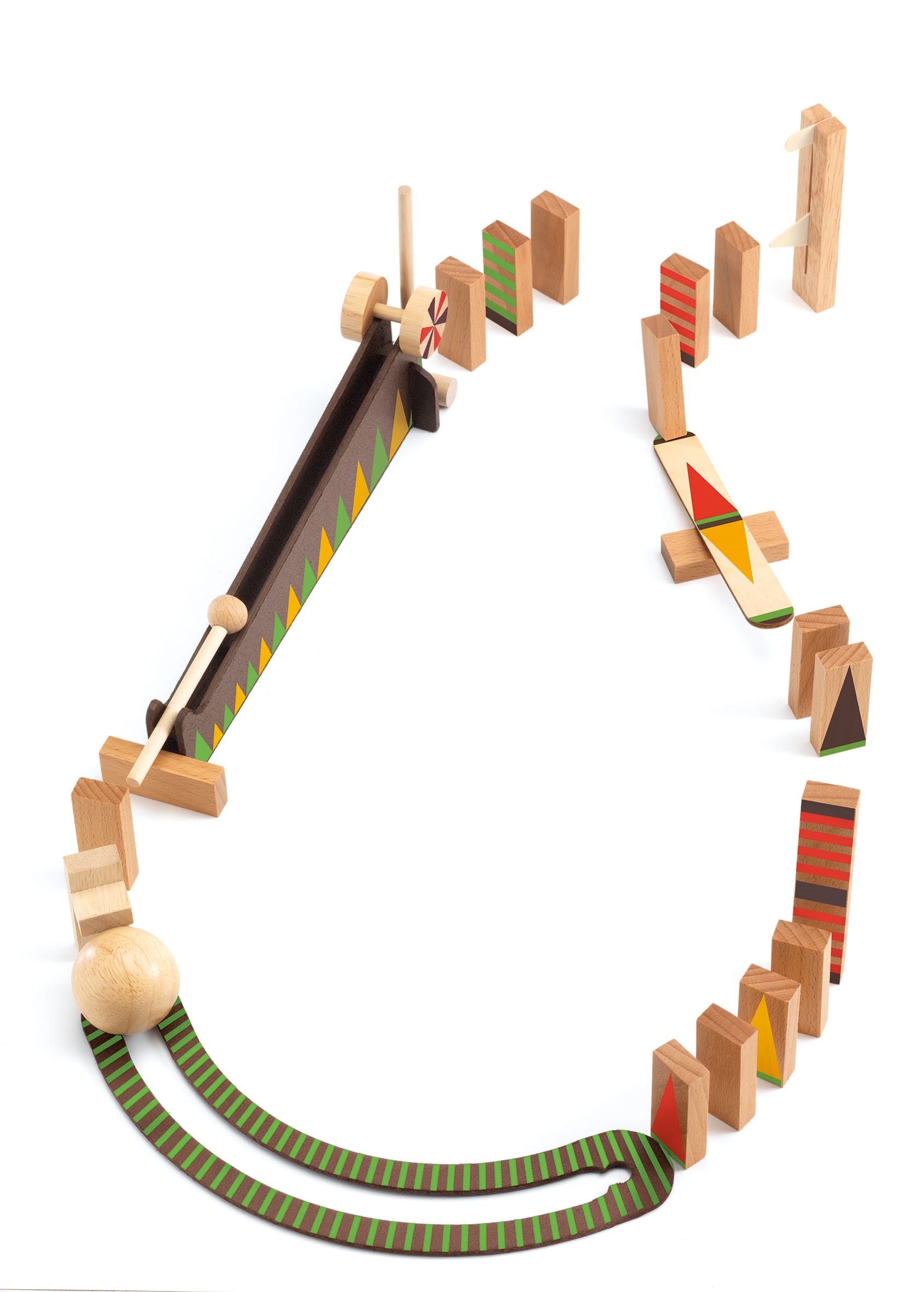 Djeco Zig & Go Curve 27 pezzi pista azione-reazione legno