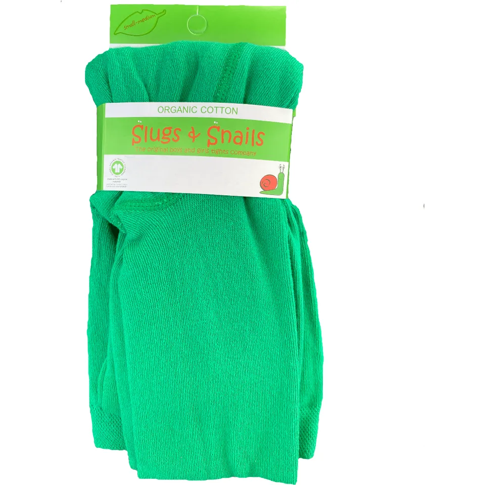 Slugs & Snails Block Colour Collant Verde S-M cotone bio