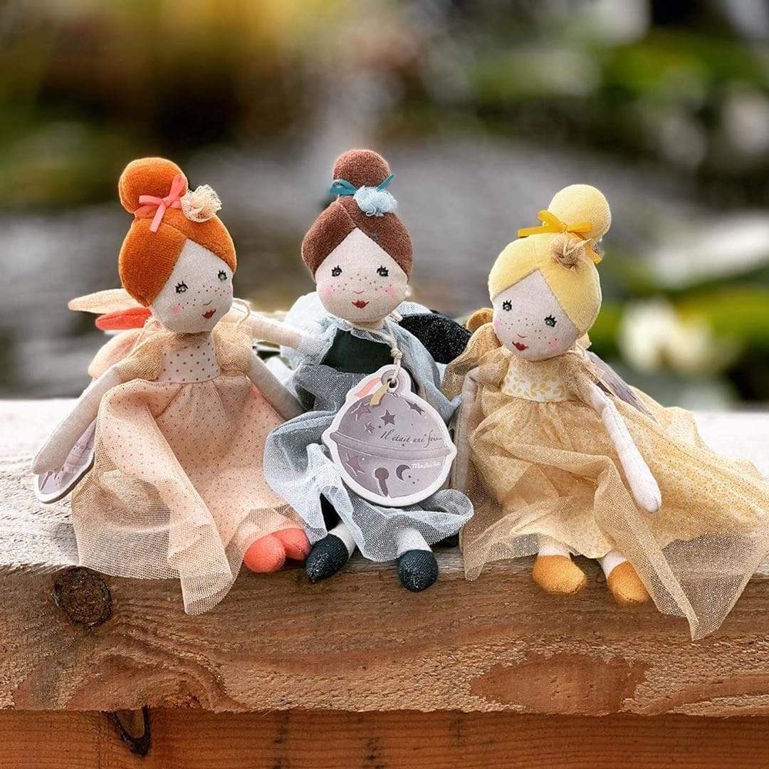 Moulin Roty Il était une fois mini fata gialla bambola stoffa