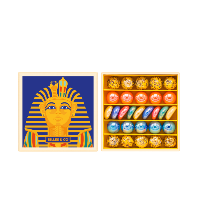 Billes & Co Toutankhamon scatola mini biglie vetro 29 pz