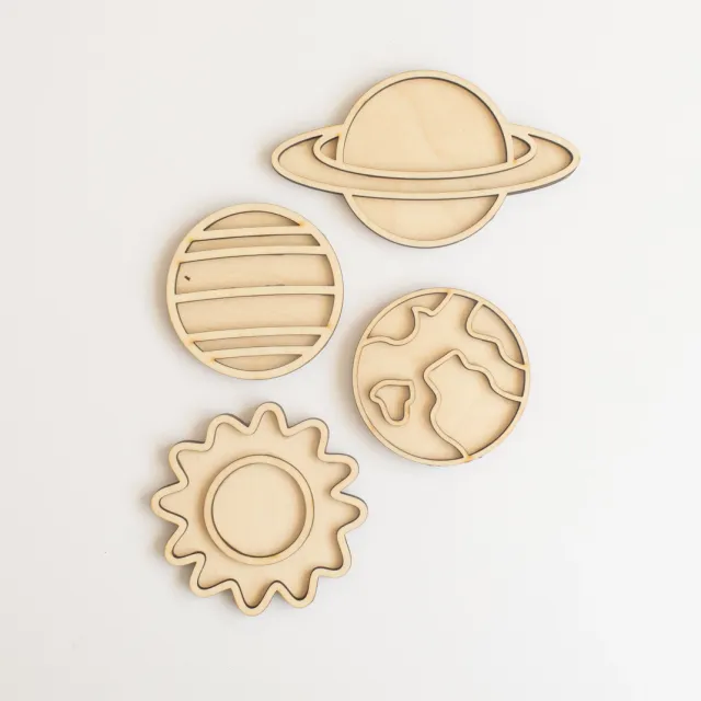 Studio de Rijk Play Tray Planets vassoi legno 4 pezzi