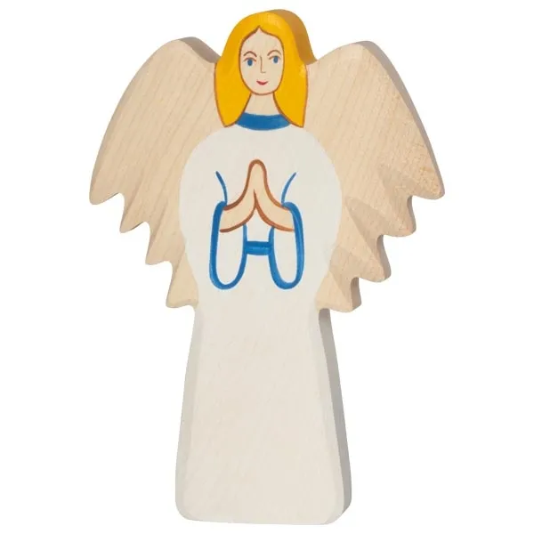 Holztiger Arcangelo figura in legno dipinta a mano 15 cm