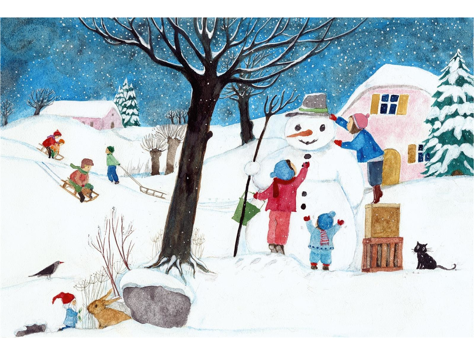 Ott-Heidmann Inverno libro cartonato silent book cerca e trova