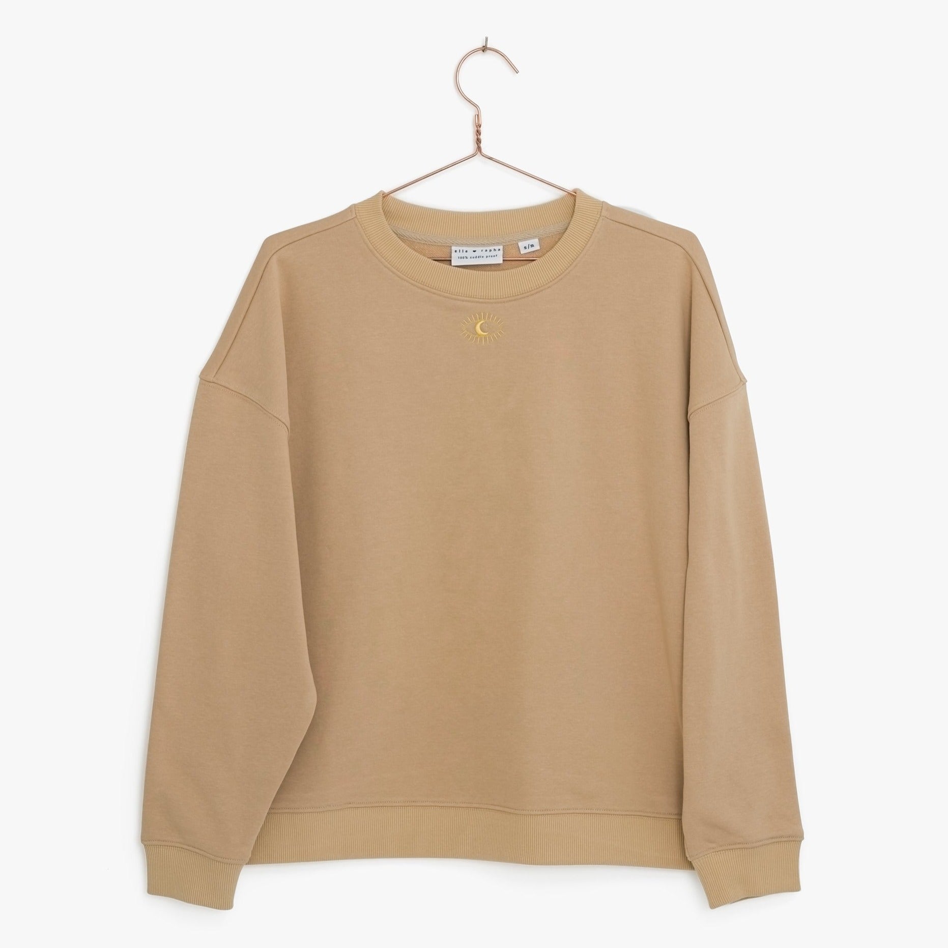 Ella and Rapha Eye of the Moon felpa beige S/M cotone