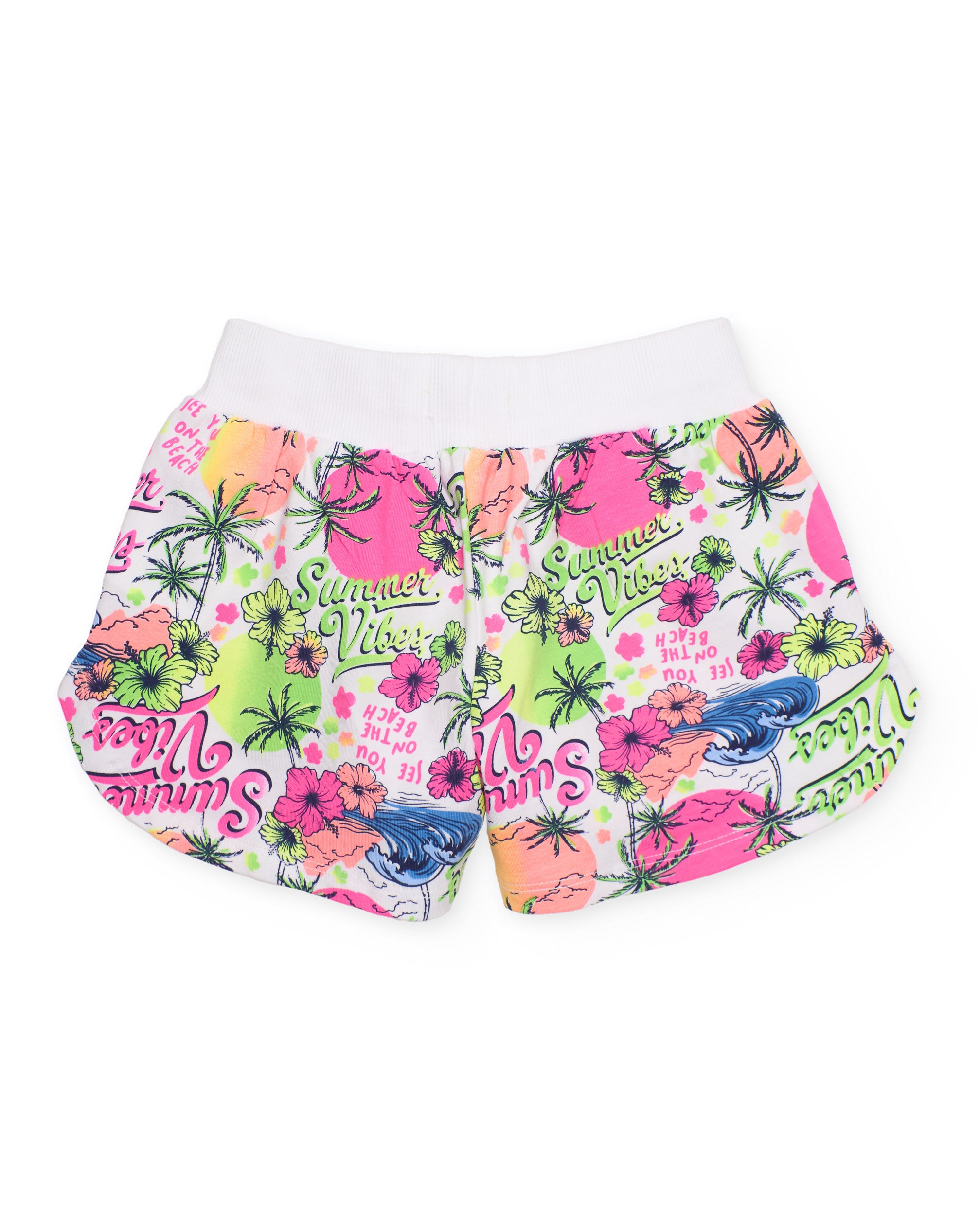 Tuc tuc shorts bambina rosa stampa tropicale