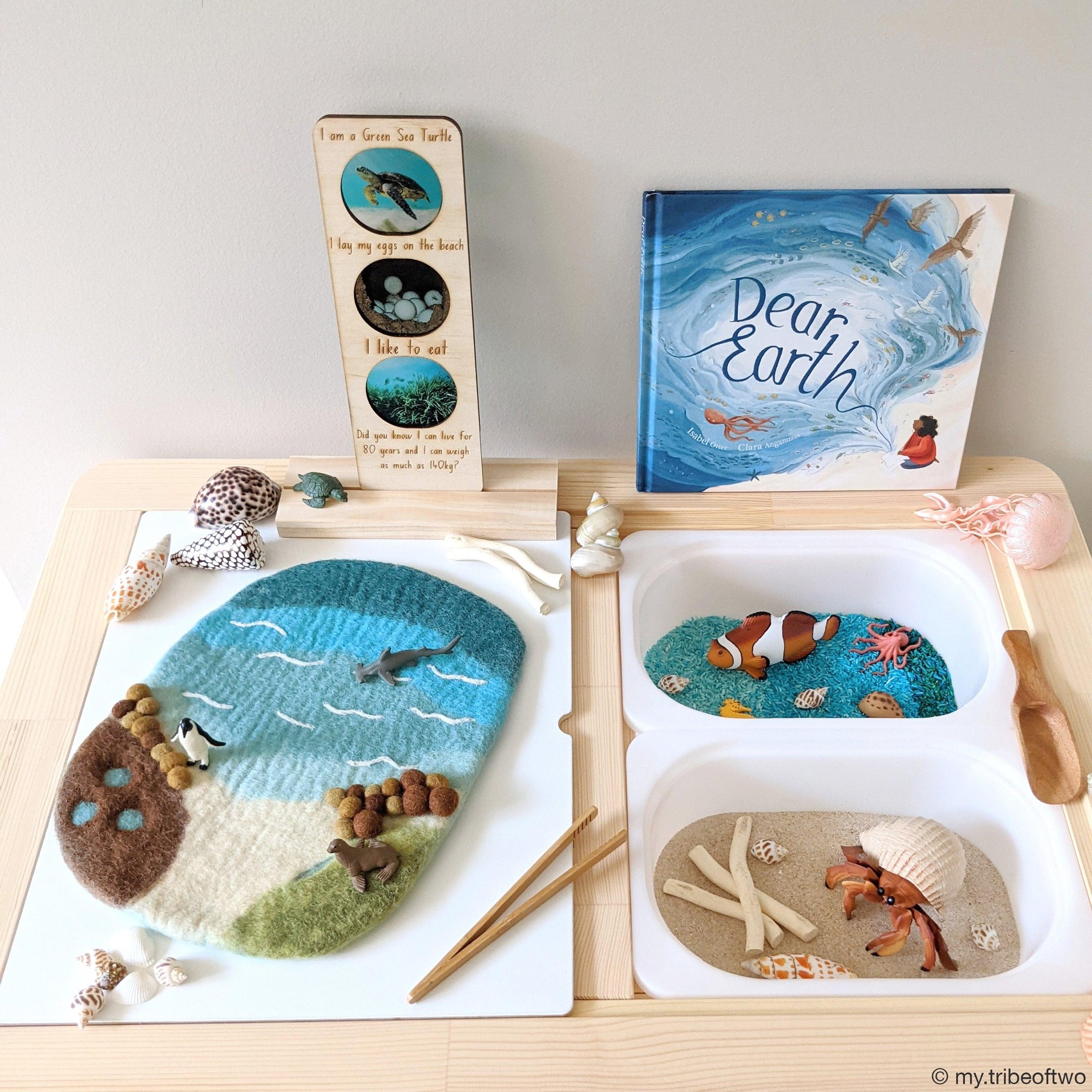 Tara Treasures Beach Rockpool Tappetino Feltro 35 cm