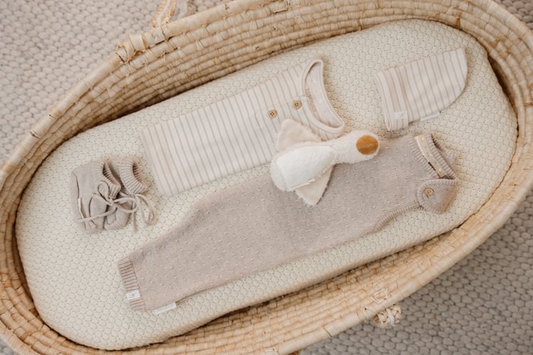 Little Dutch Piccola Oca Cappello Neonato Righe Beige Cotone