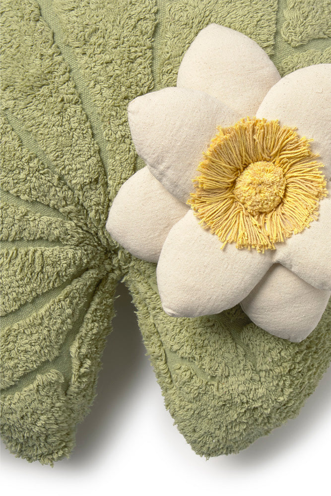 Lorena Canals Water Lily pouf cuscino foglia cotone 60 cm