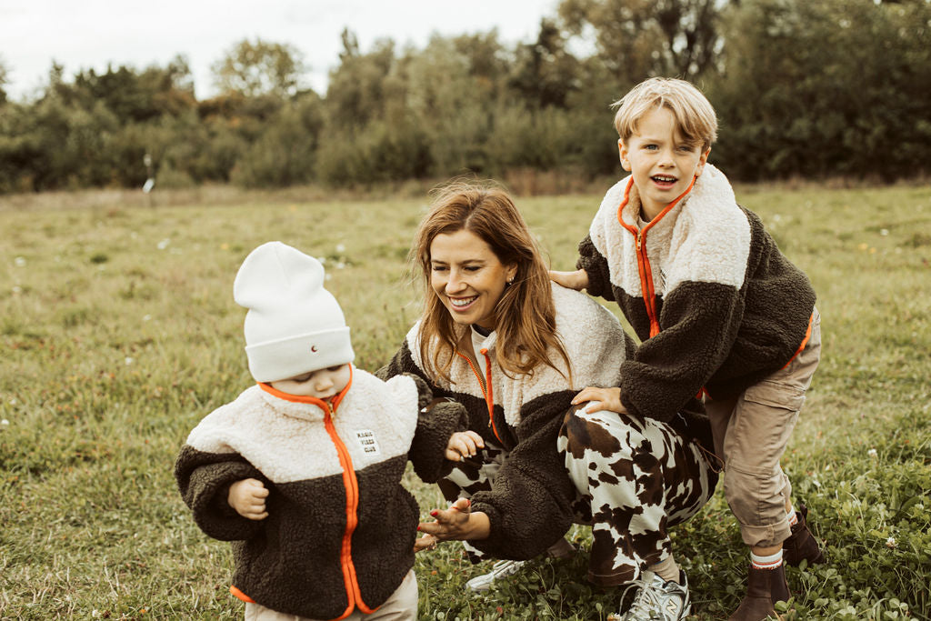 Ella and Rapha little teddy SUN Jacket giacca arancione pile