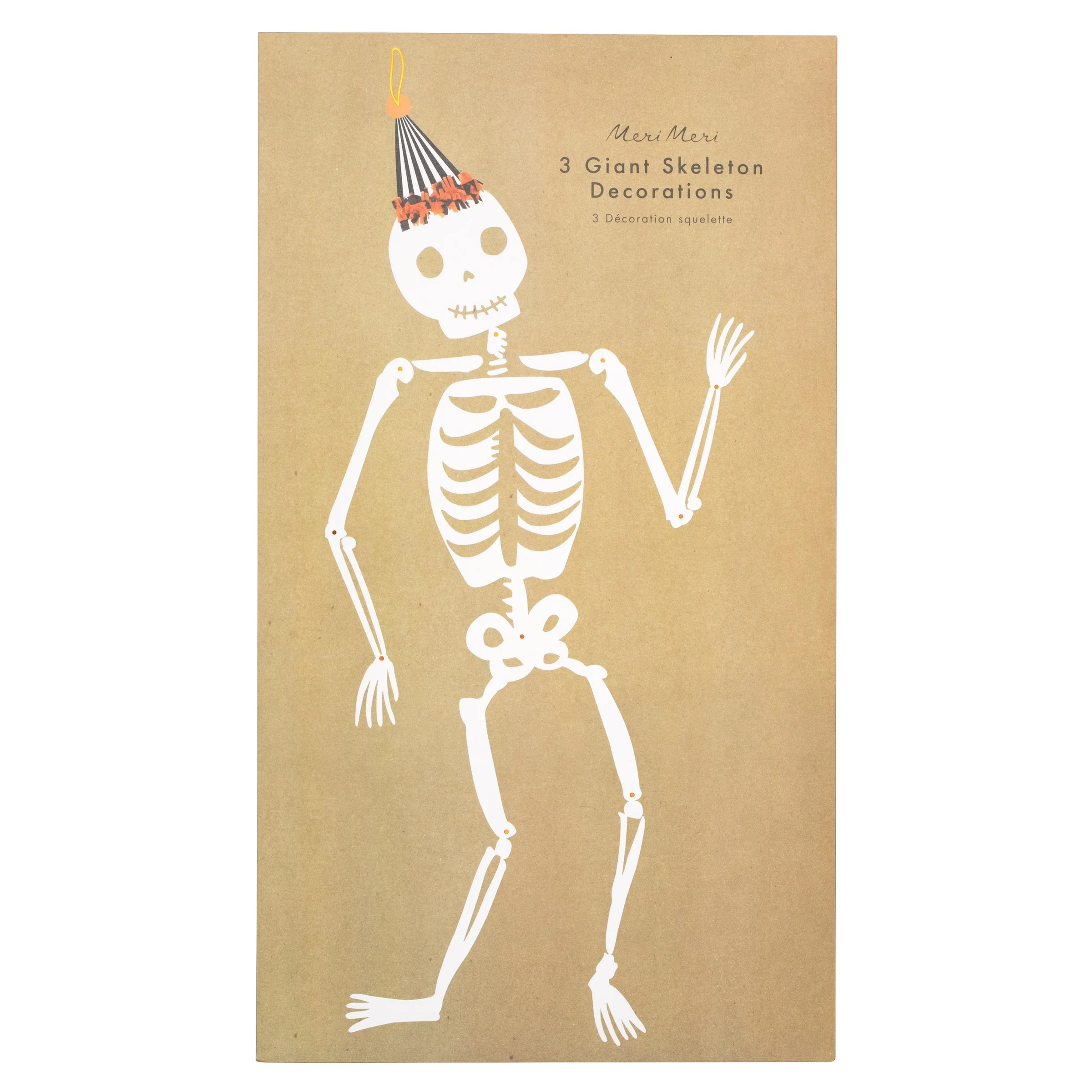 Meri Meri Scheletri XL decorazioni Halloween 3 pezzi