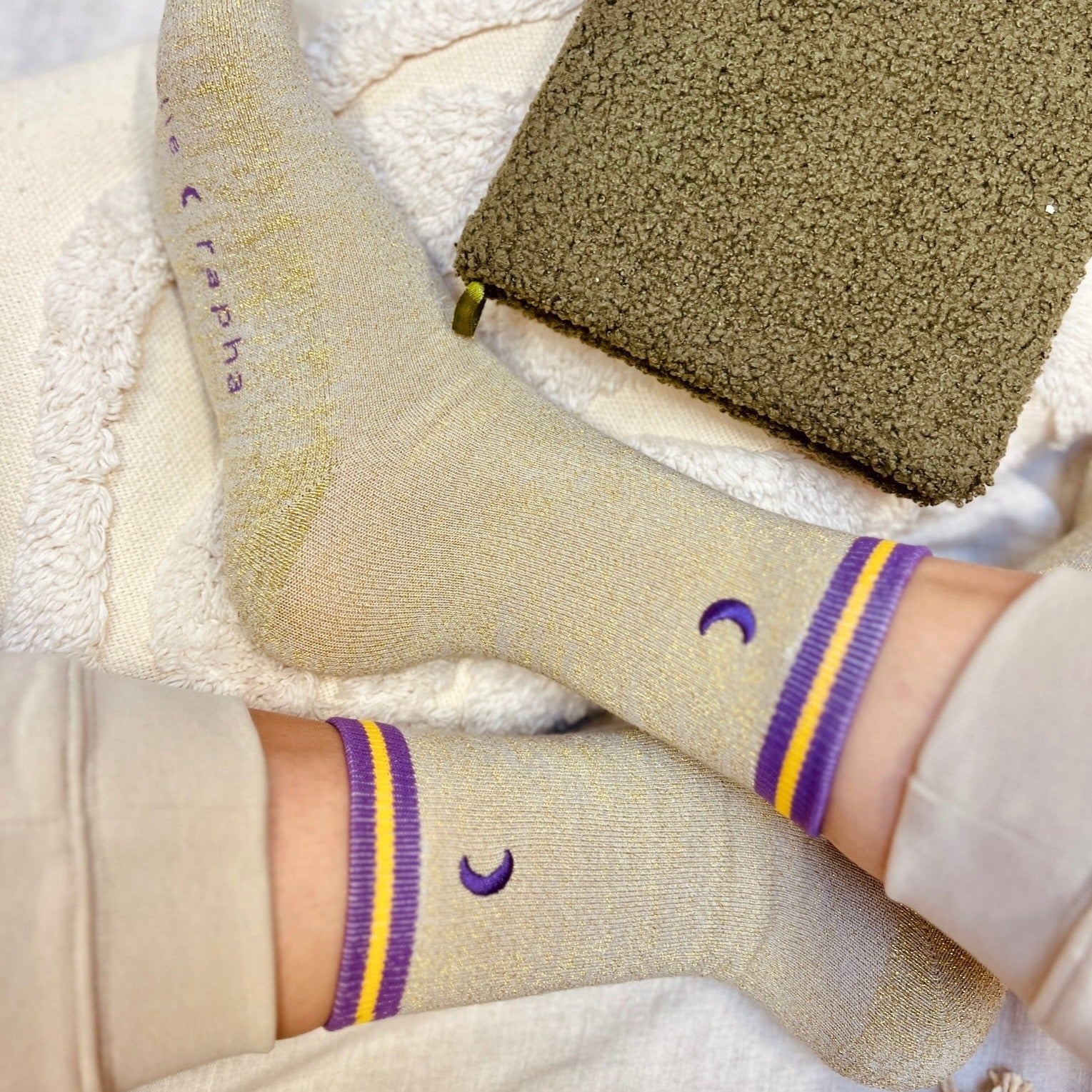 Ella and Rapha Moon calzini donna oro glitter