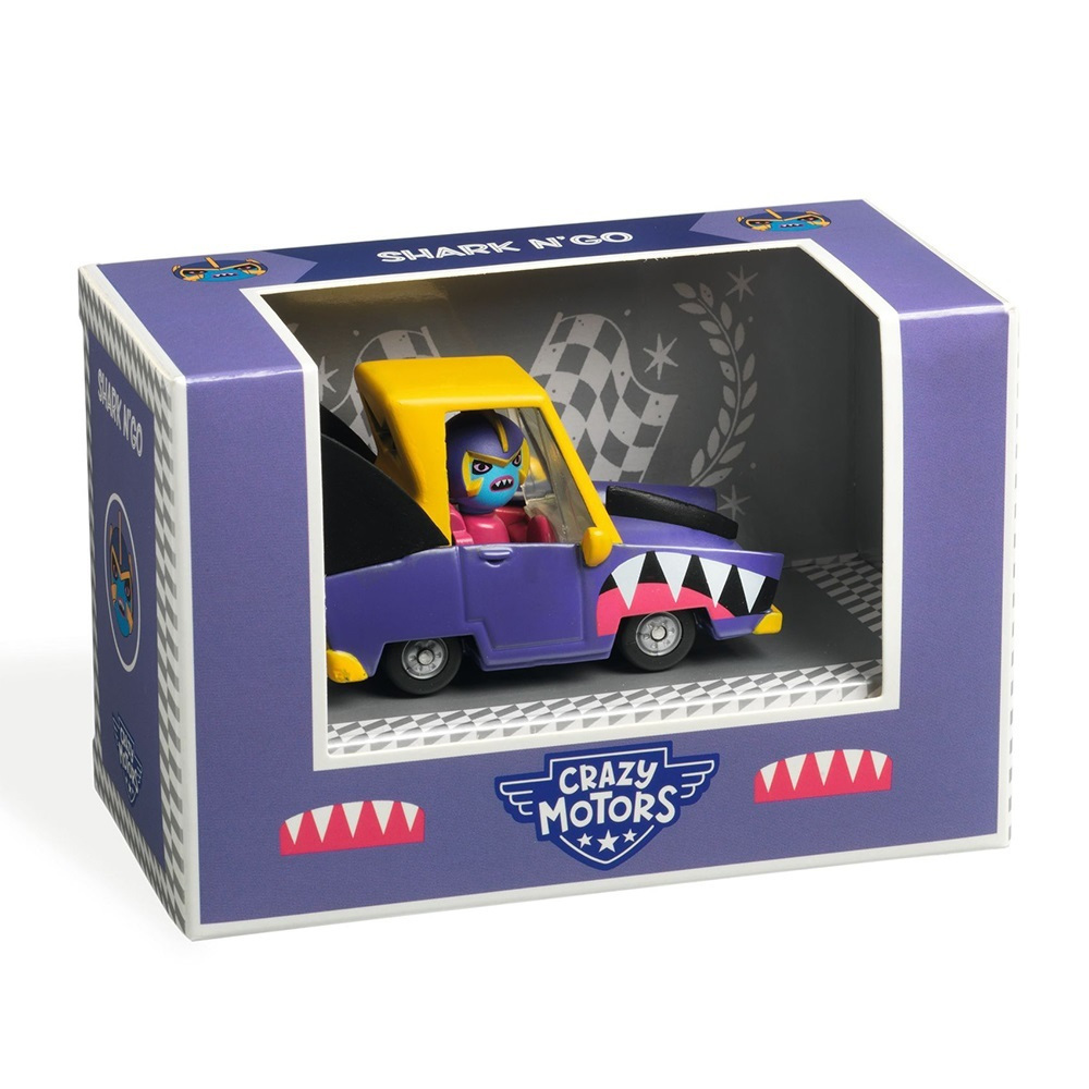 Djeco Crazy Motors Shark N Go mini auto vinile 6,6 cm