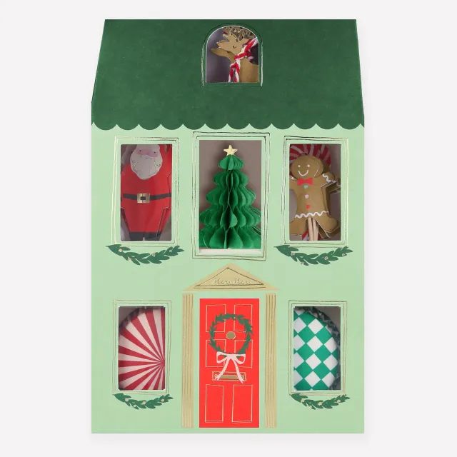 Meri Meri Natale set cupcake 24 topper e pirottini