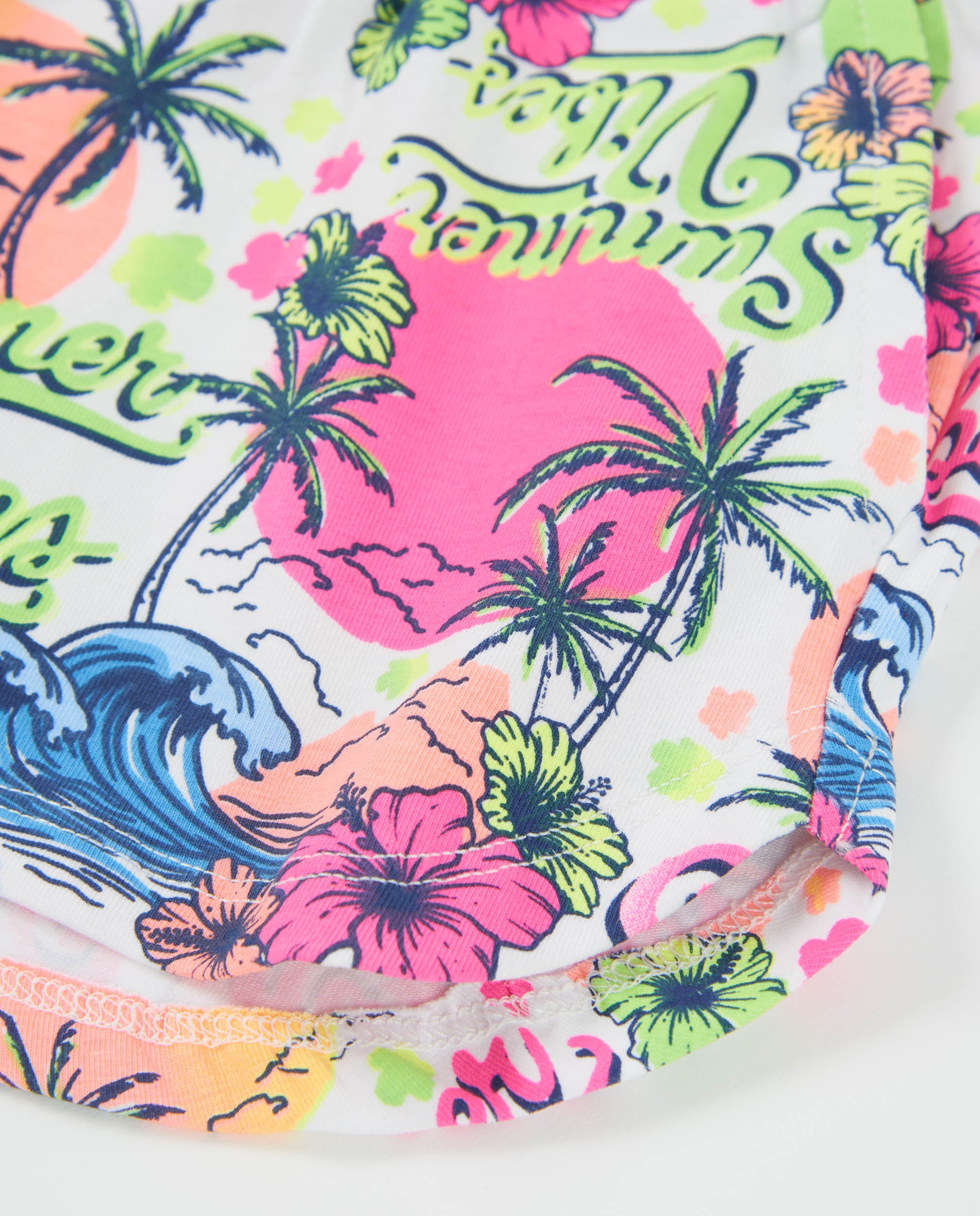 Tuc tuc shorts bambina rosa stampa tropicale