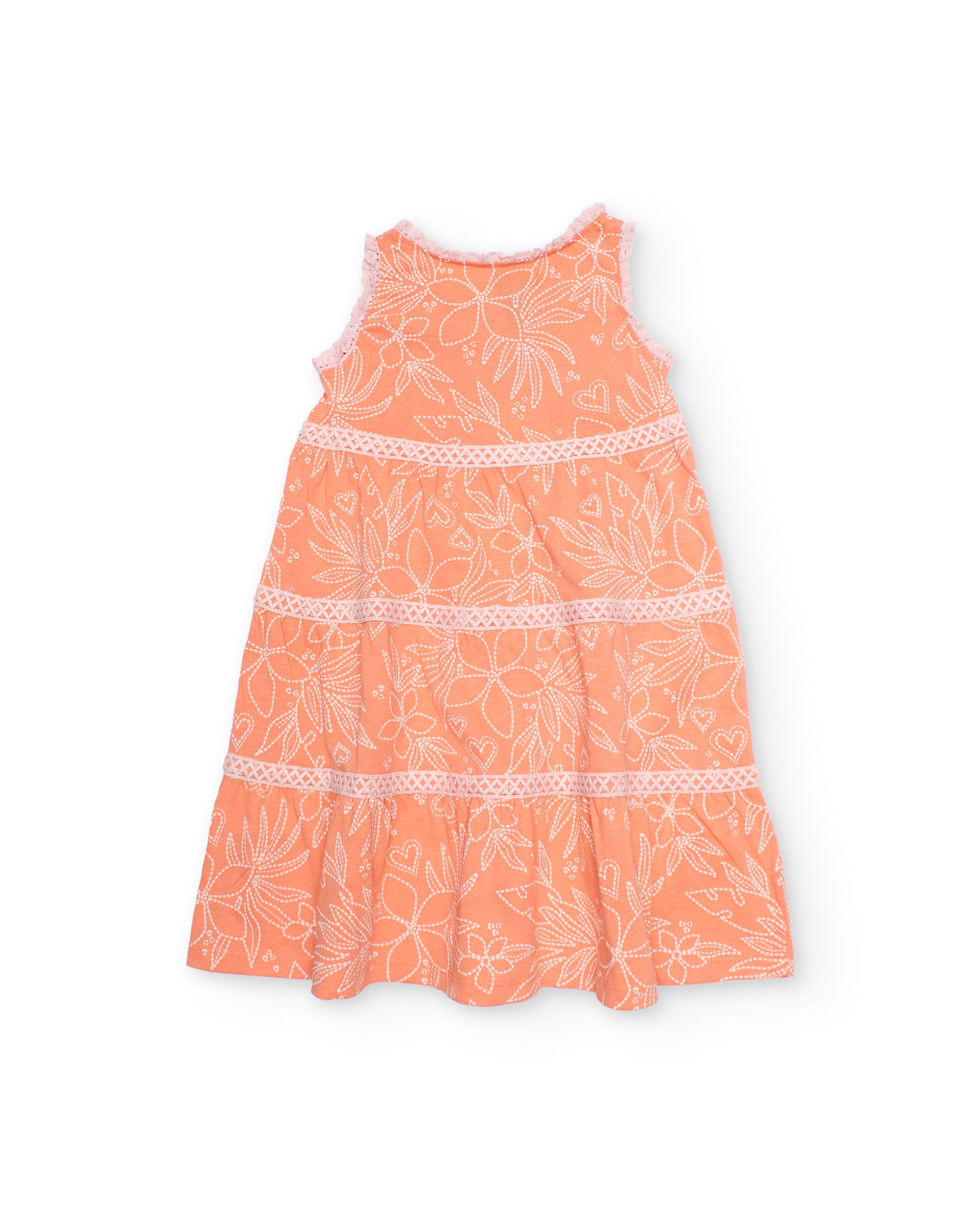 Tuc Tuc vestito bambina arancione fiori senza maniche
