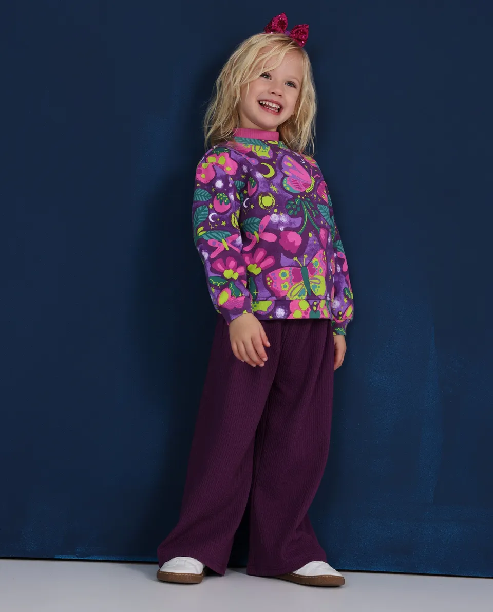 Tuc Tuc pantaloni bambina viola a costine