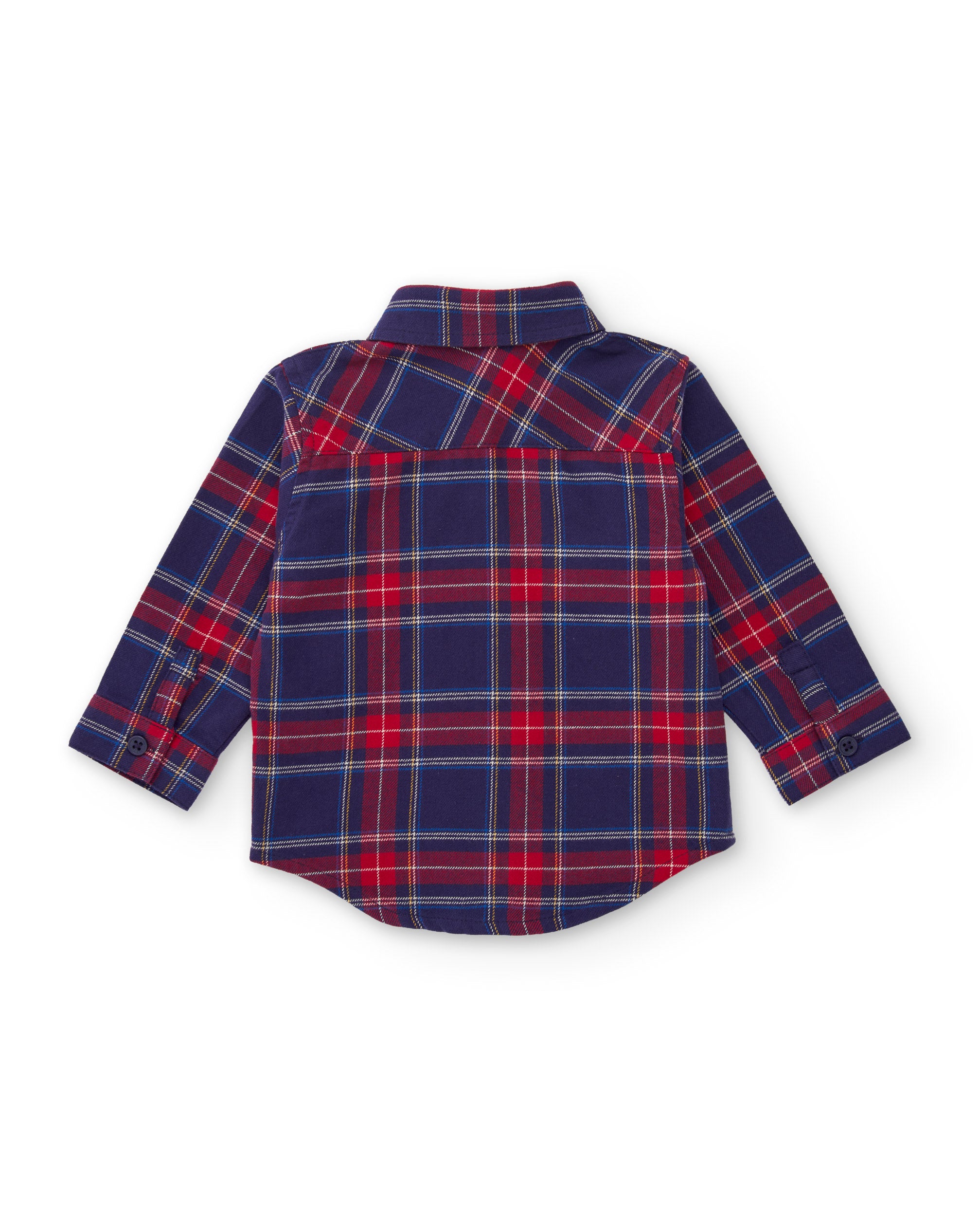 Tuc Tuc camicia bambino blu quadri con patch