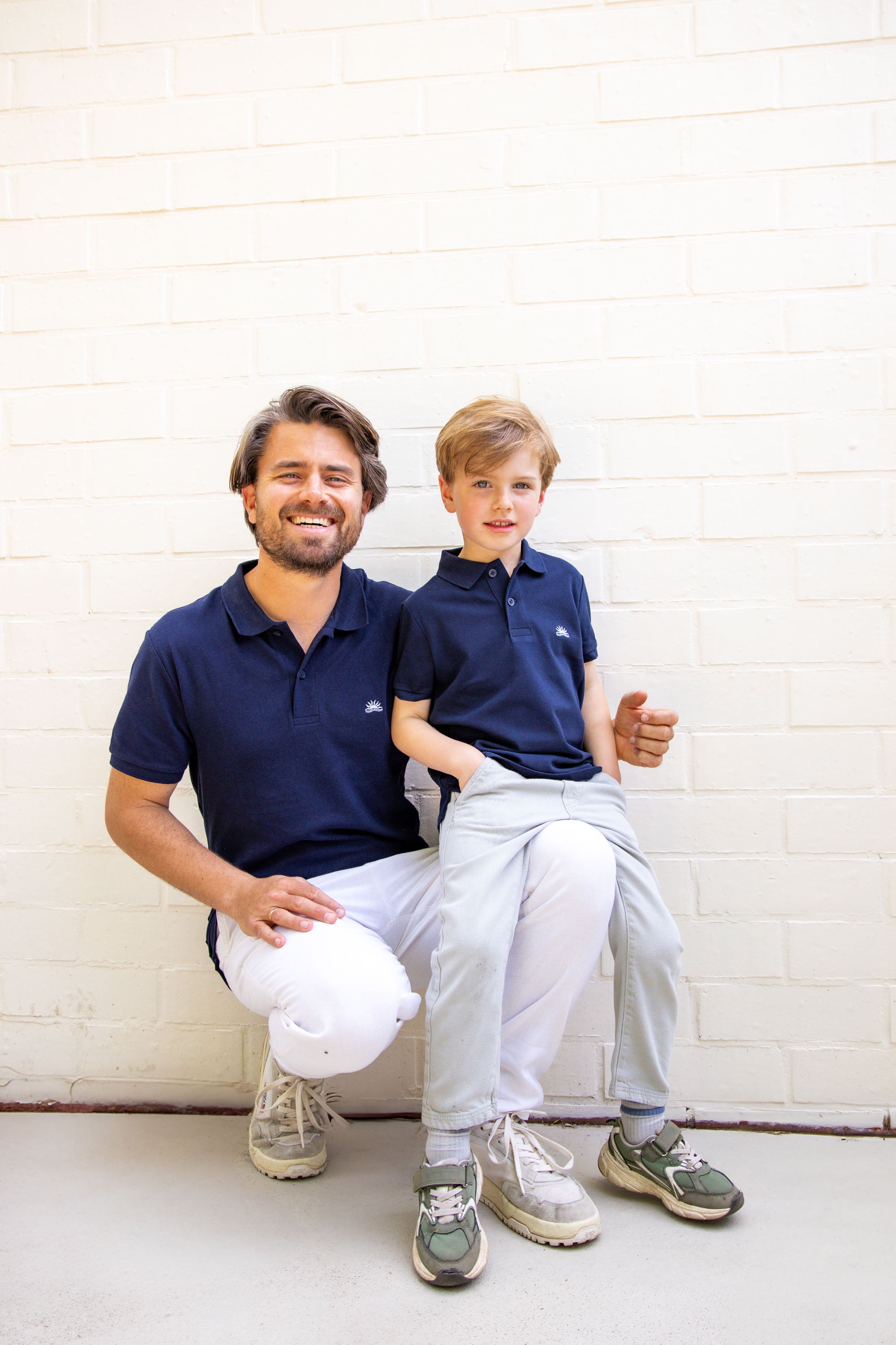 Ella and Rapha Sunrise polo blu navy uomo in cotone leggero