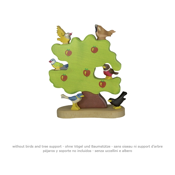 Holztiger Melo per Uccelli Figura Legno Fatto a Mano
