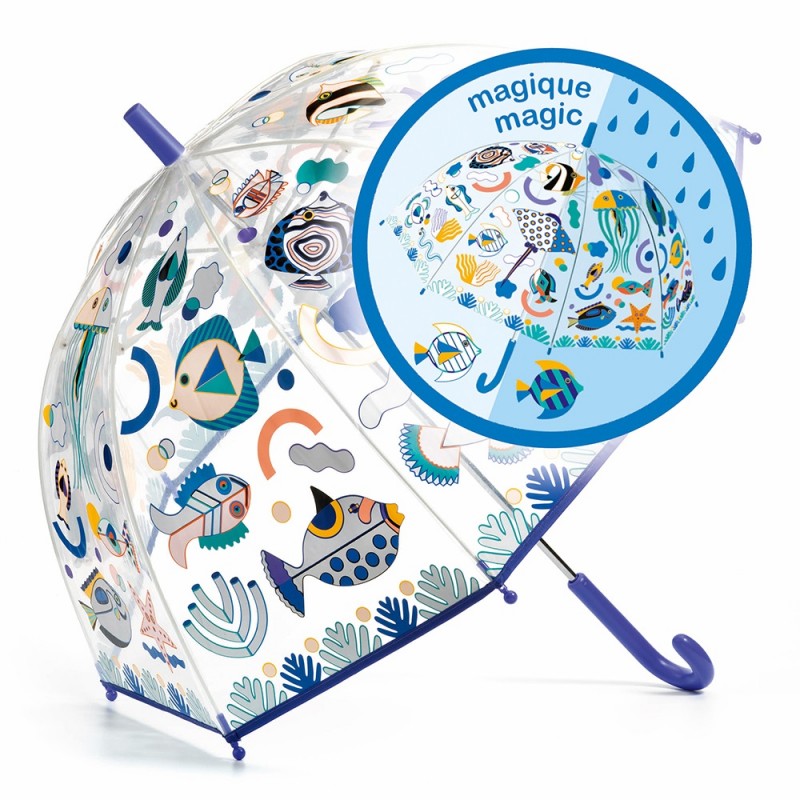 Djeco Fishes ombrello bambino magico cambia colore