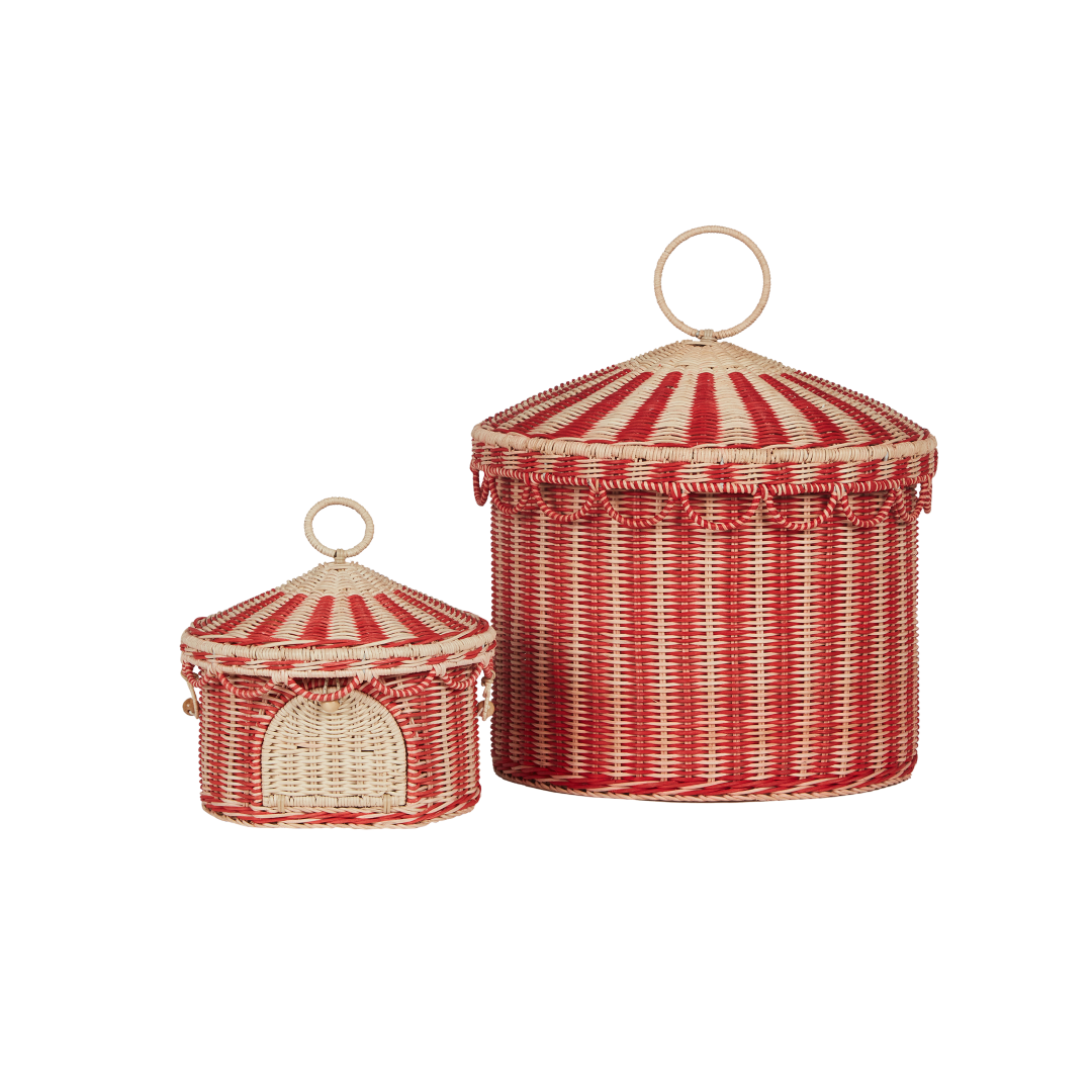 Olli Ella Circus Tent Cestino Rattan 30x37 cm