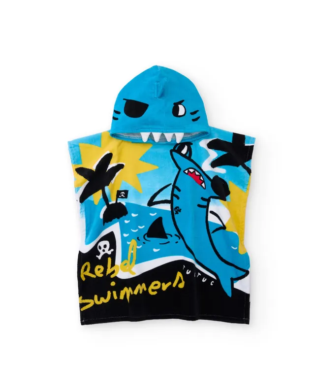 Tuc tuc poncho mare bambino squalo azzurro