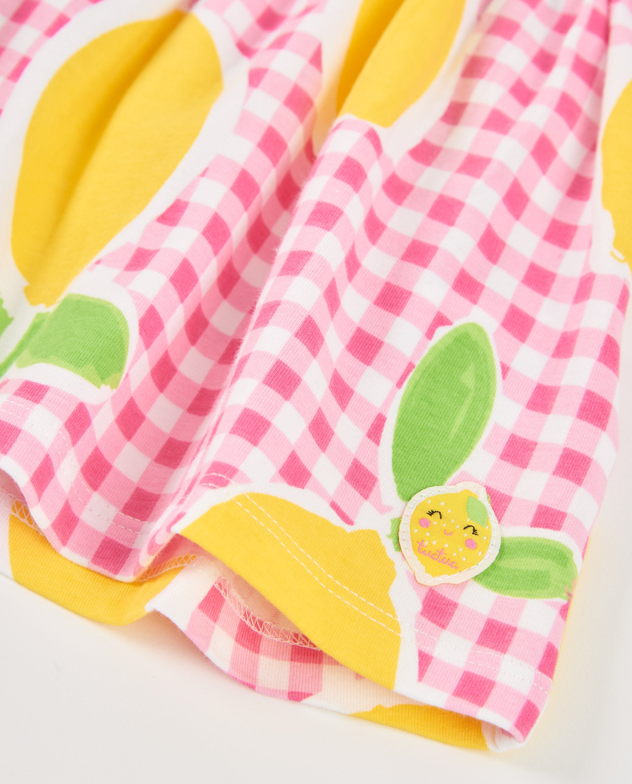 Tuc Tuc vestito bambina rosa quadretti limoni