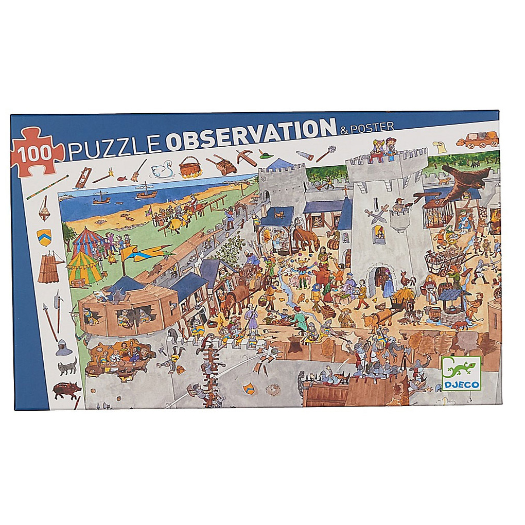 Djeco Il Castello puzzle osservazione 100 pezzi poster