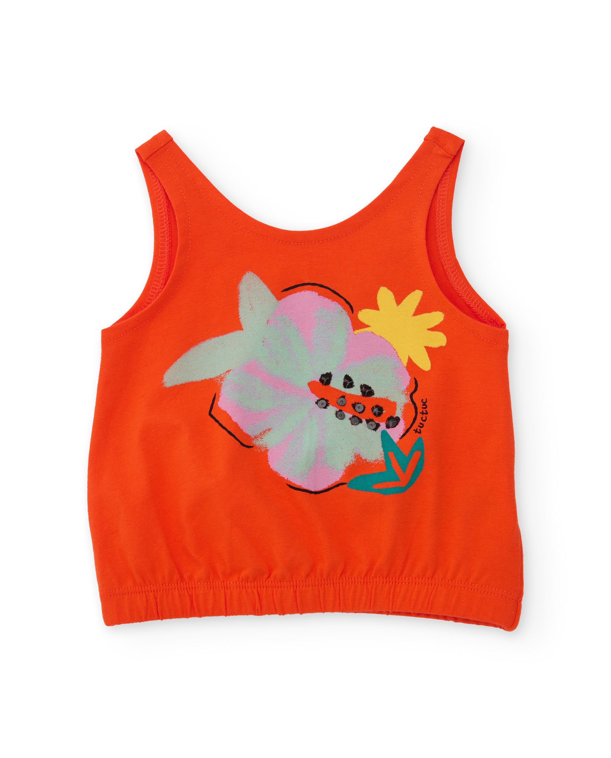 Tuc Tuc completo bambina top shorts rosso fiori
