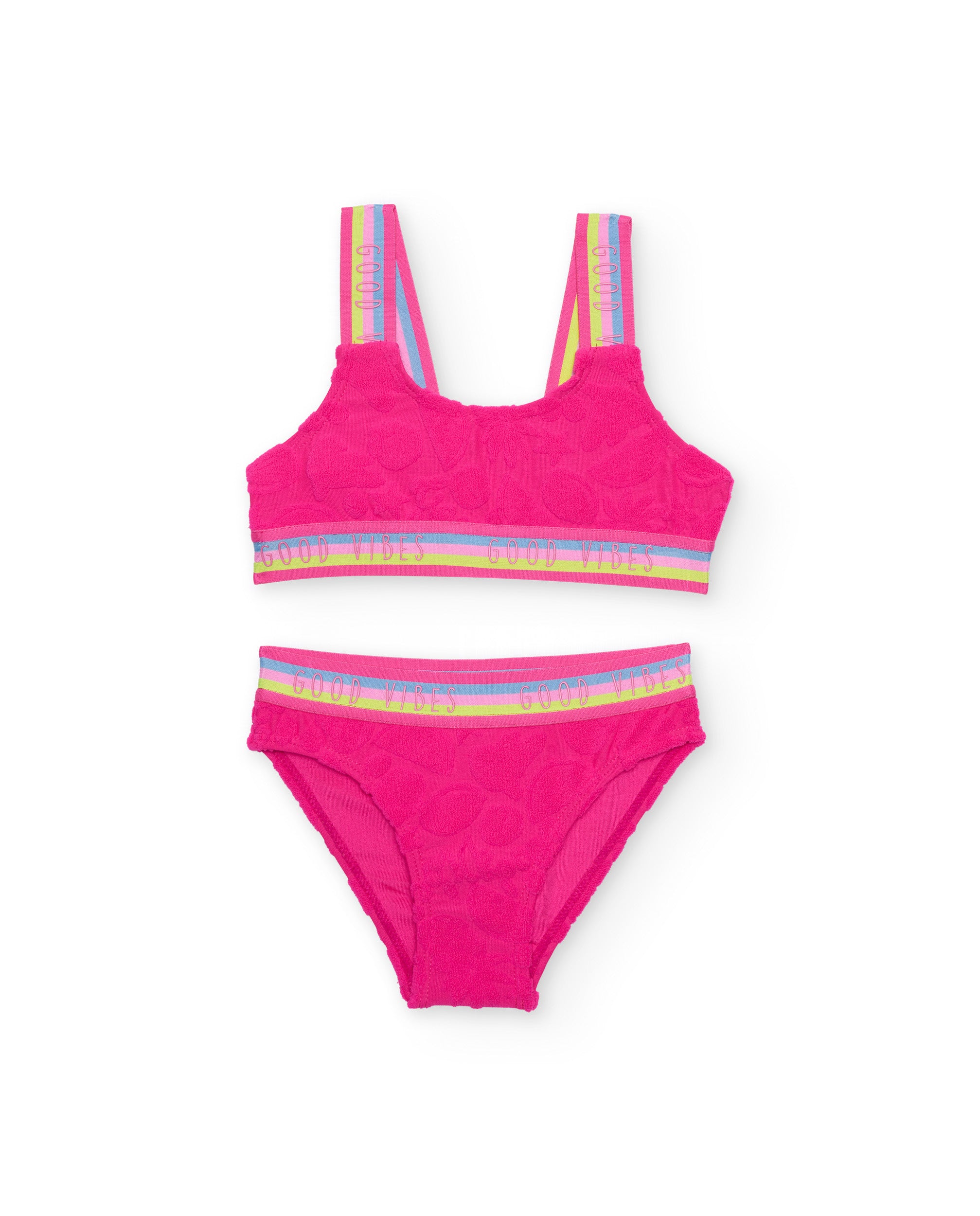 Tuc Tuc bikini bambina fucsia texture fiori