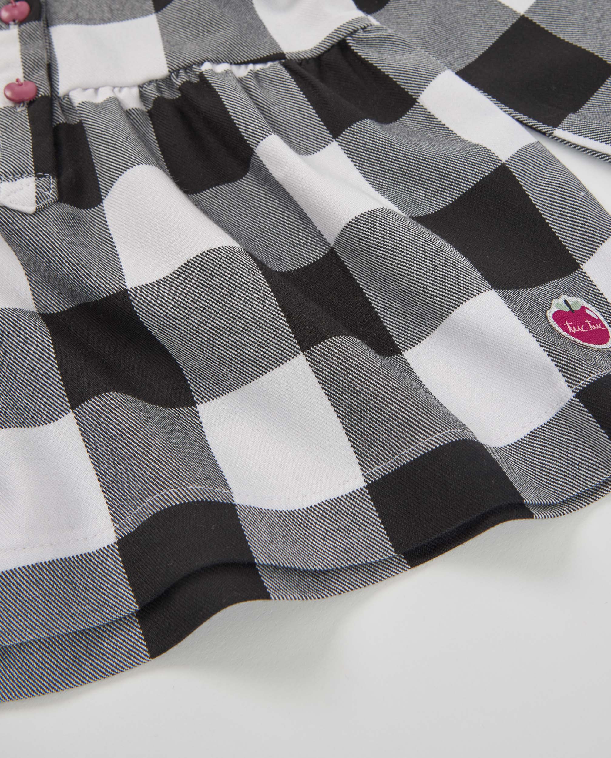 Tuc Tuc vestito bambina quadri grigio scuro manica lunga