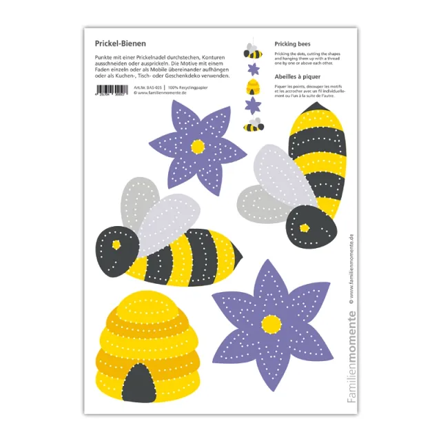 Cartolina A5 da punzonare Api carta riciclata