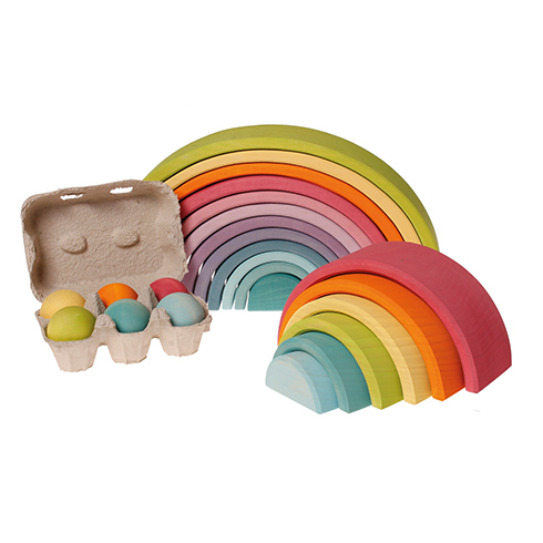 Grimm's Arcobaleno 6 Pezzi Gioco Legno Pastello