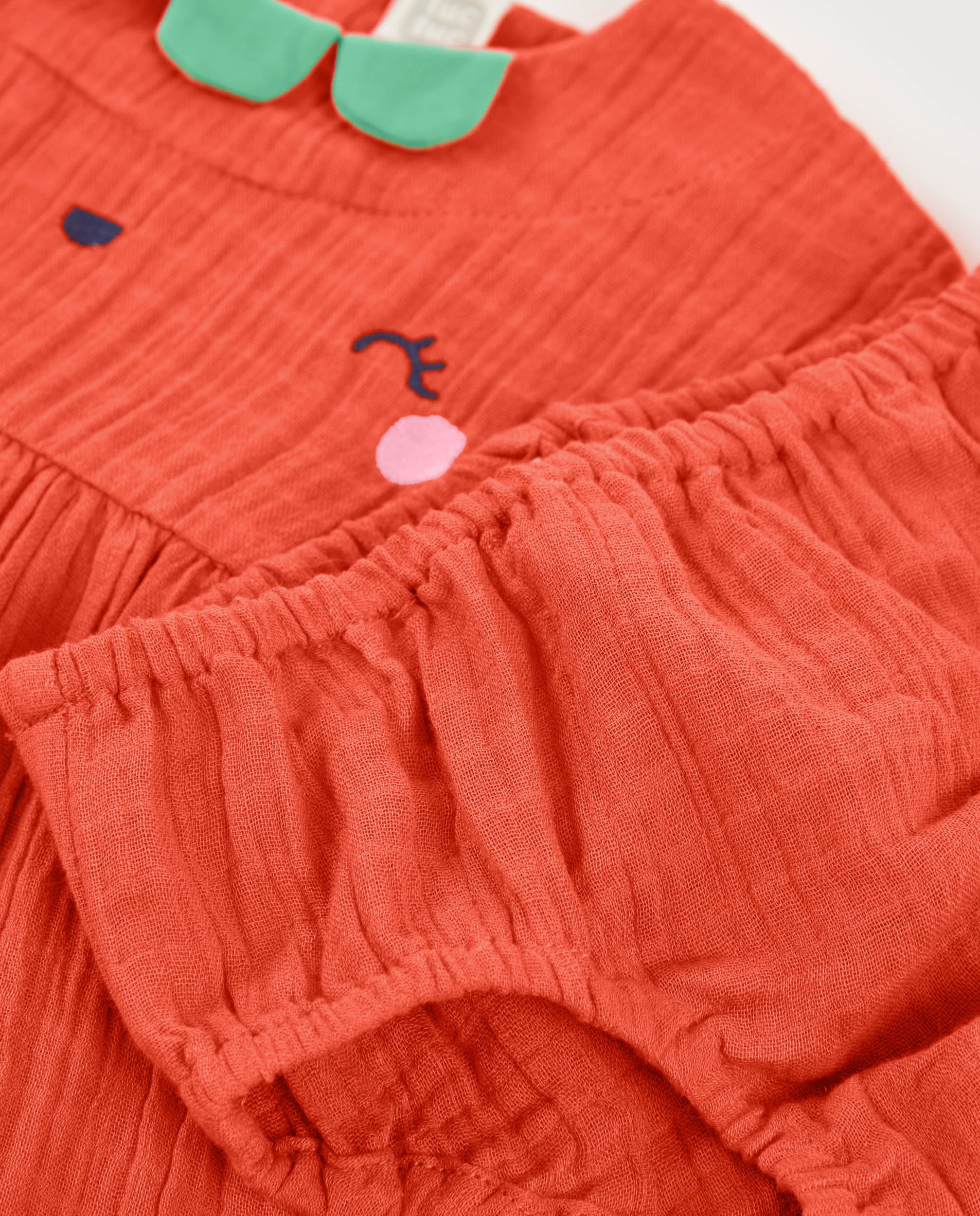 Tuc Tuc vestito neonata fragola rosso con mutandina