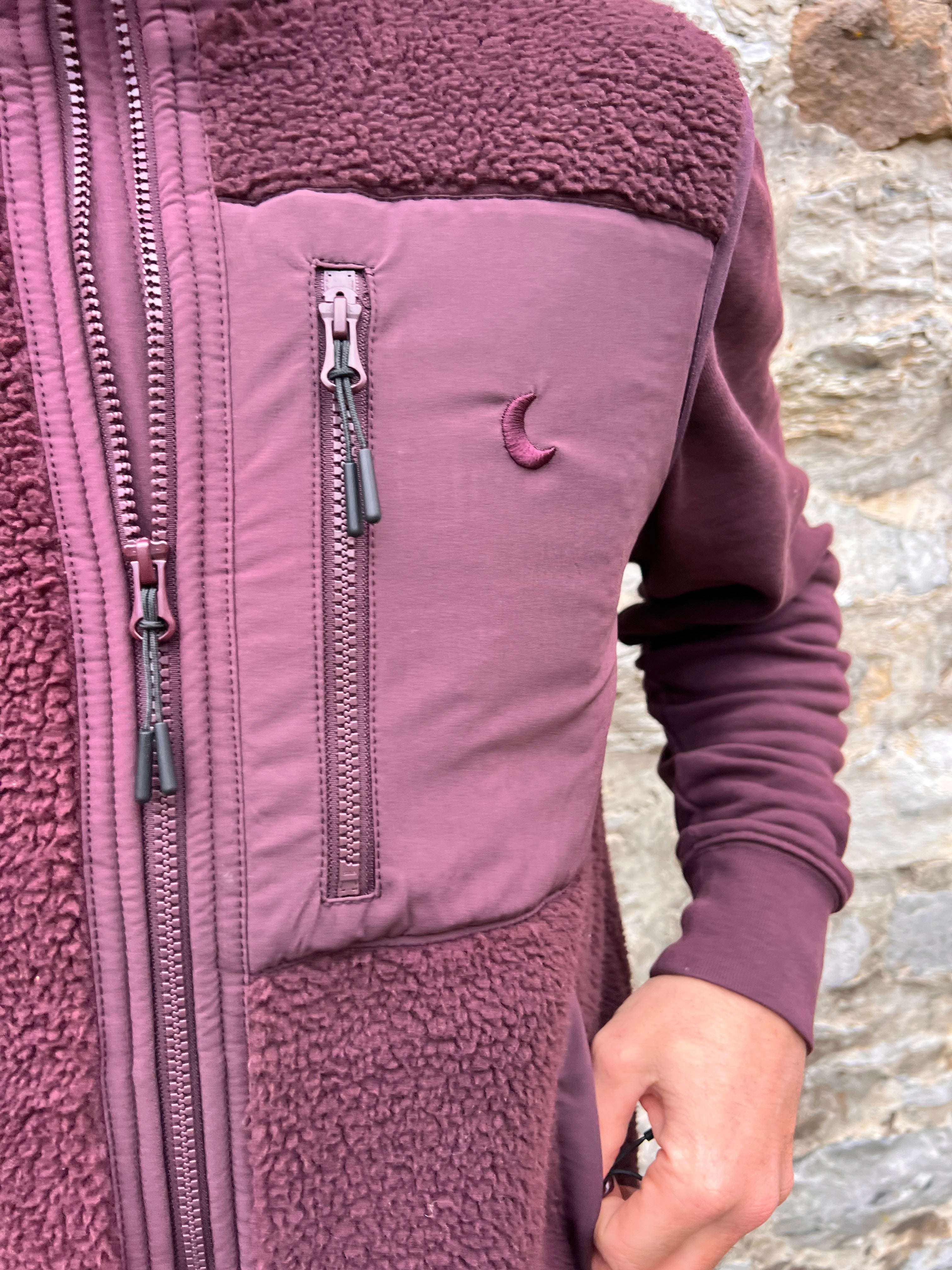 Ella and Rapha Teddy gilet bordeaux smanicato pile