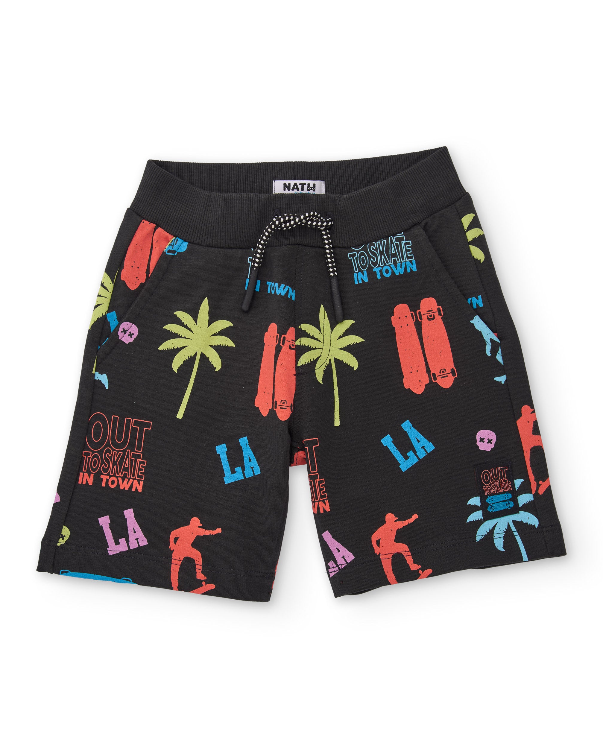 Tuc Tuc bermuda bambino nero skater tasche laterali