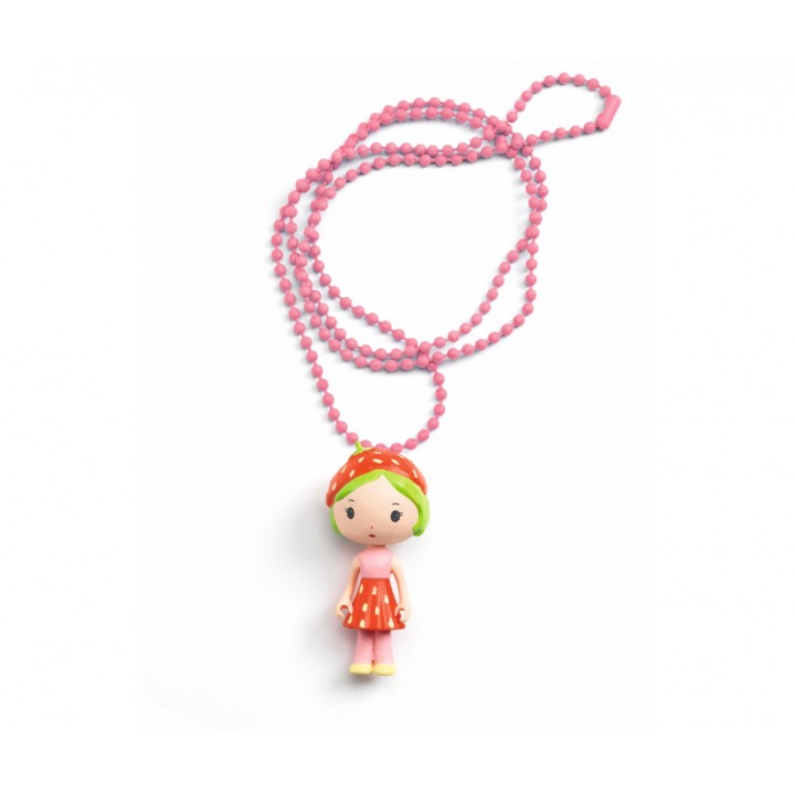 Djeco Tinyly Berry Collana Ciondolo in vinile 4 cm