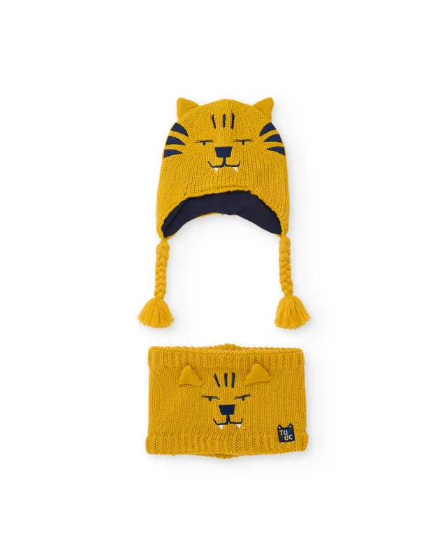 Tuc Tuc set cappello scaldacollo bimbo giallo tigre