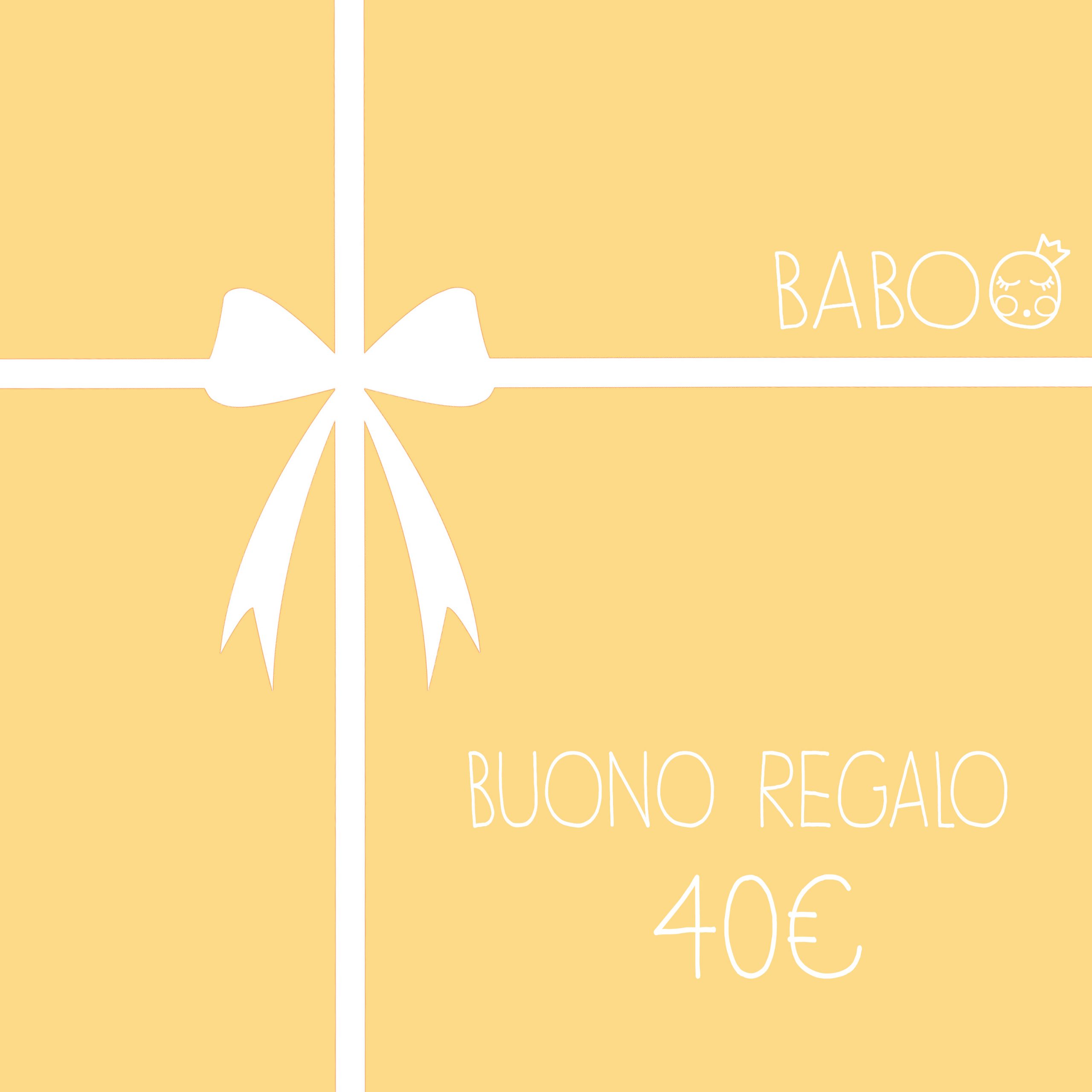 Baboo Buono Regalo 40€ PDF stampabile regalo bambini