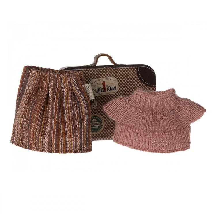 Maileg Nonna Topo set camicia e gonna vestito cotone