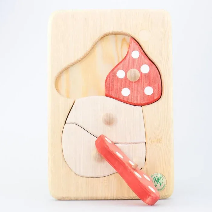 Drei Blätter Fungo puzzle legno primi incastri abete