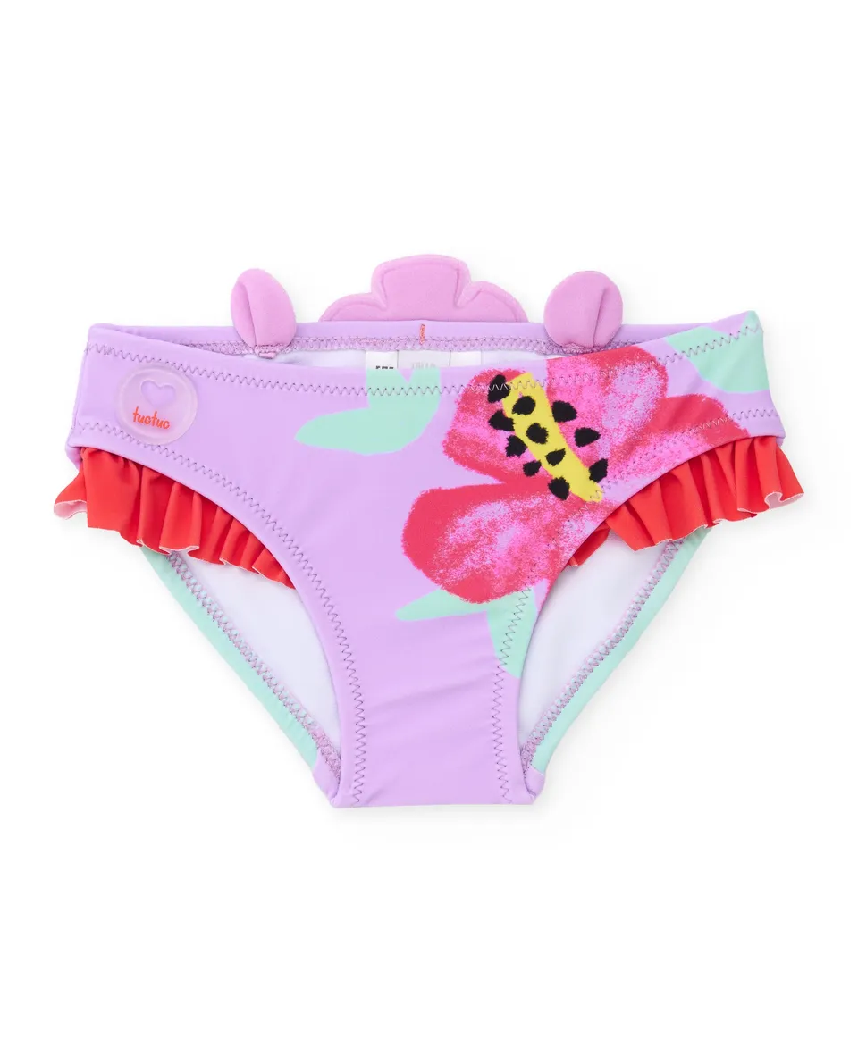 Tuc Tuc slip mare bambina volant laterali lilla floreale