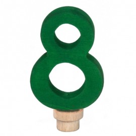 Glückskäfer Numero 8 figura in legno per anello 7 cm