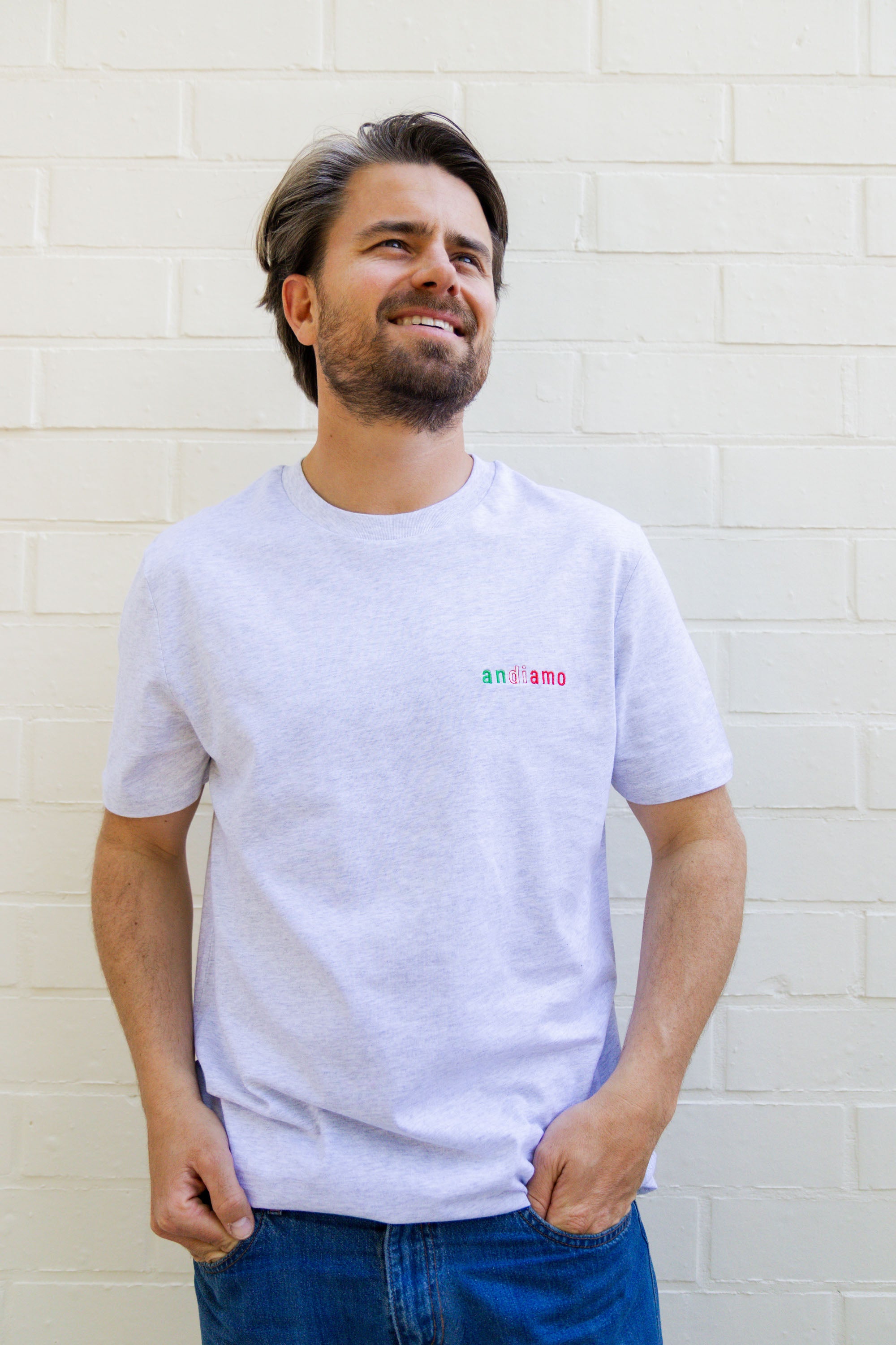 Ella and Rapha Andiamo t-shirt uomo grigia cotone