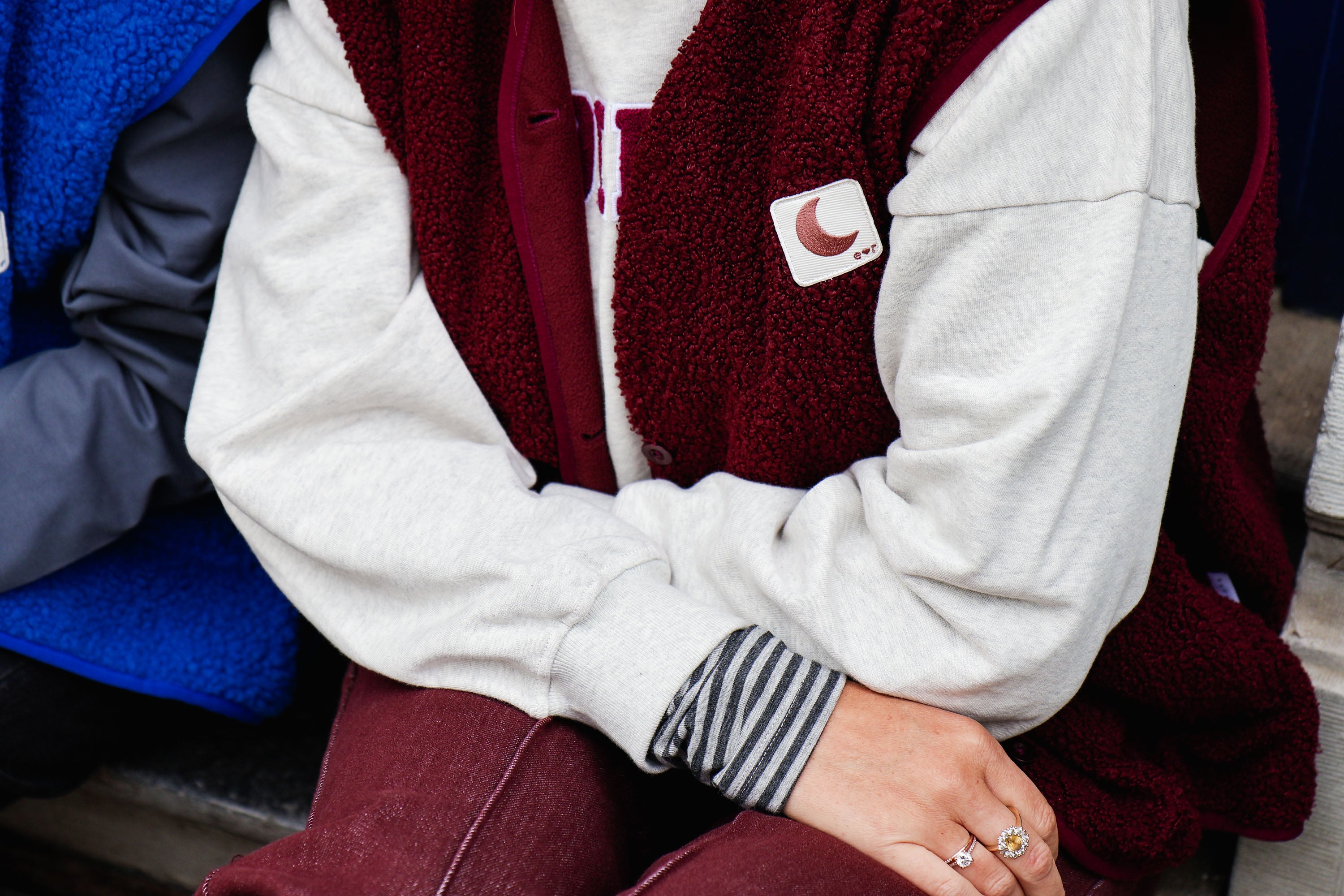 Ella and Rapha Teddy gilet bordeaux donna poliestere
