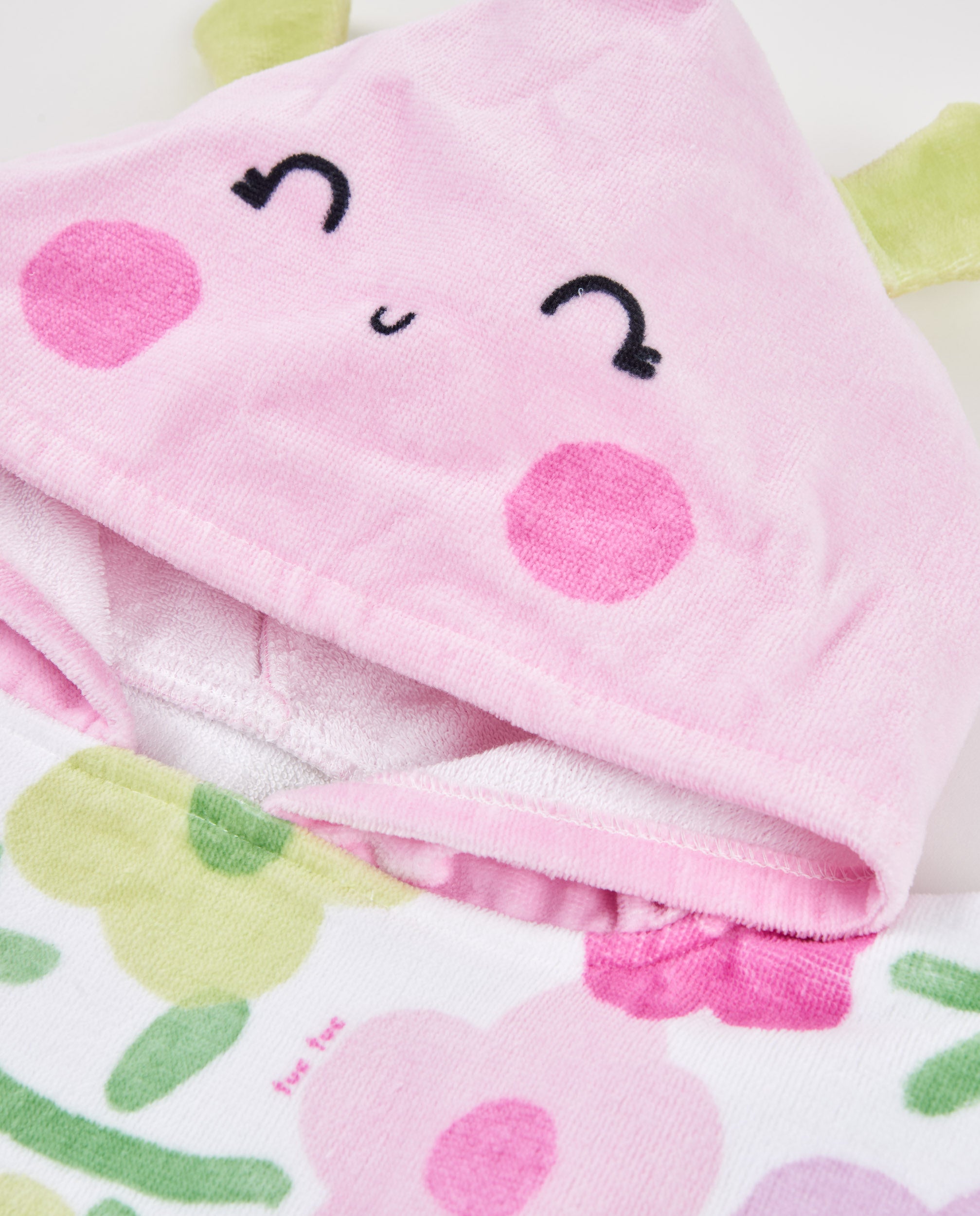 Tuc Tuc poncho mare bimba rosa con cappuccio fiori