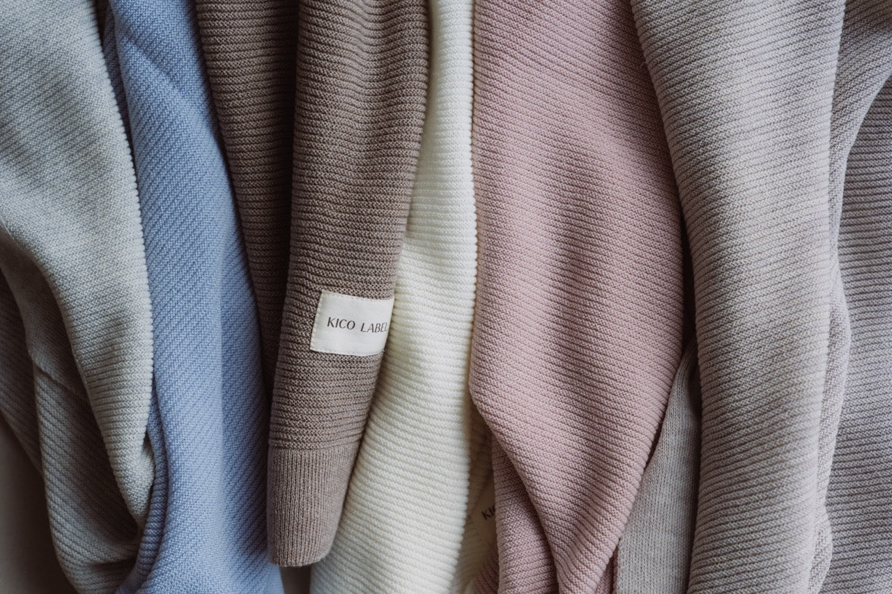 Kico Label Coperta neonato lana merino maglia