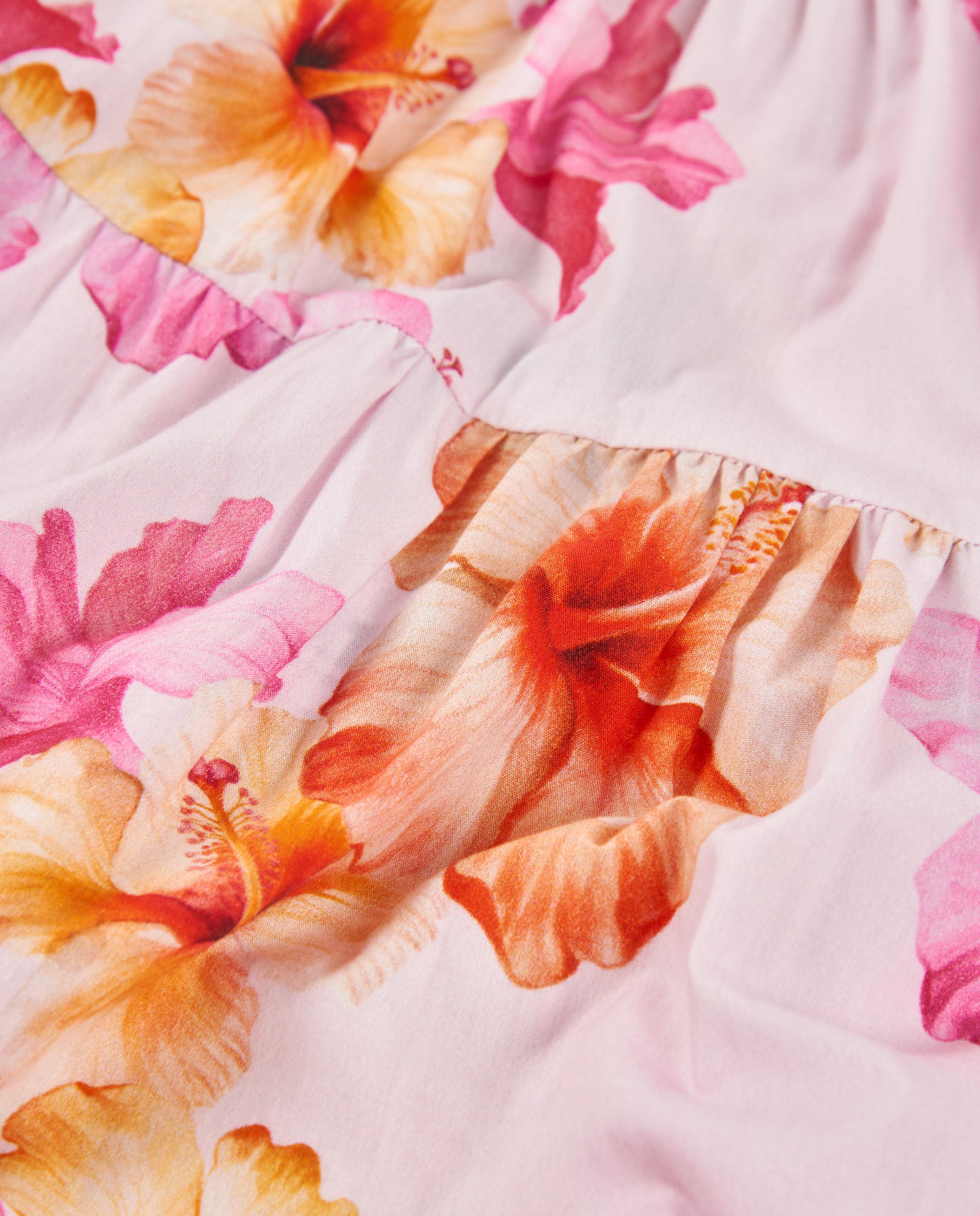 Tuc Tuc vestito bambina rosa fiori maniche a sbuffo
